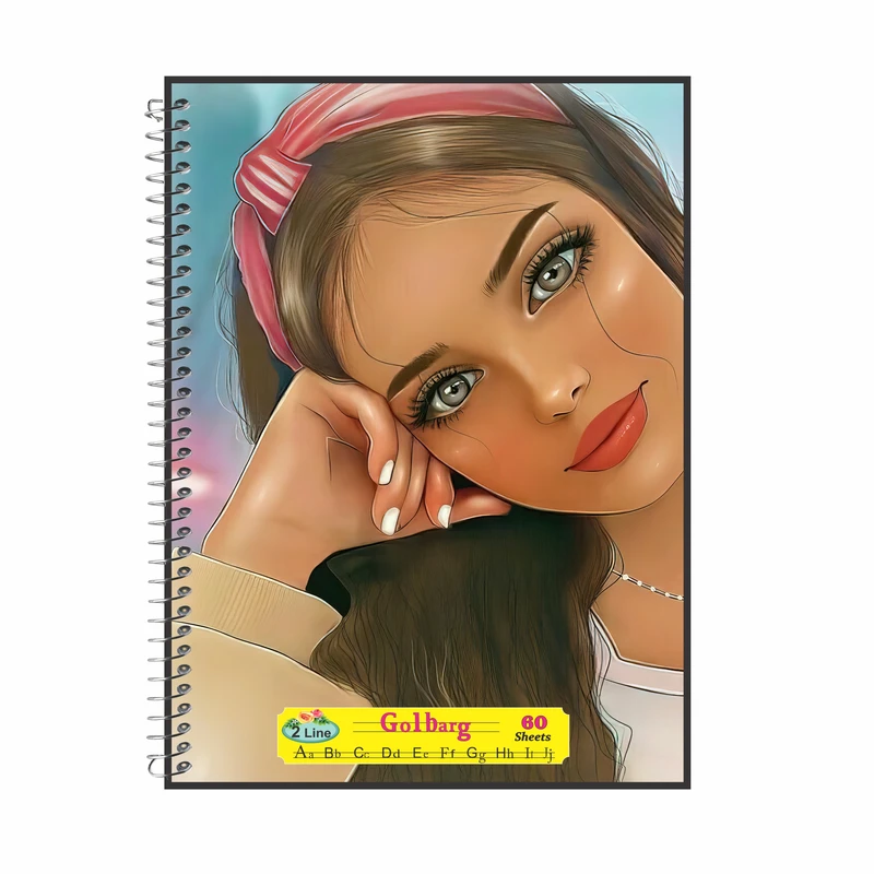 دفتر زبان 60 برگ گلبرگ طرح دخترانه کد 640