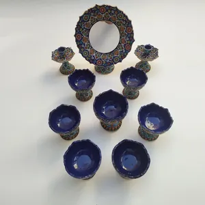 مجموعه ظروف هفت سین 10 پارچه مدل مینا کاری کد HS-006