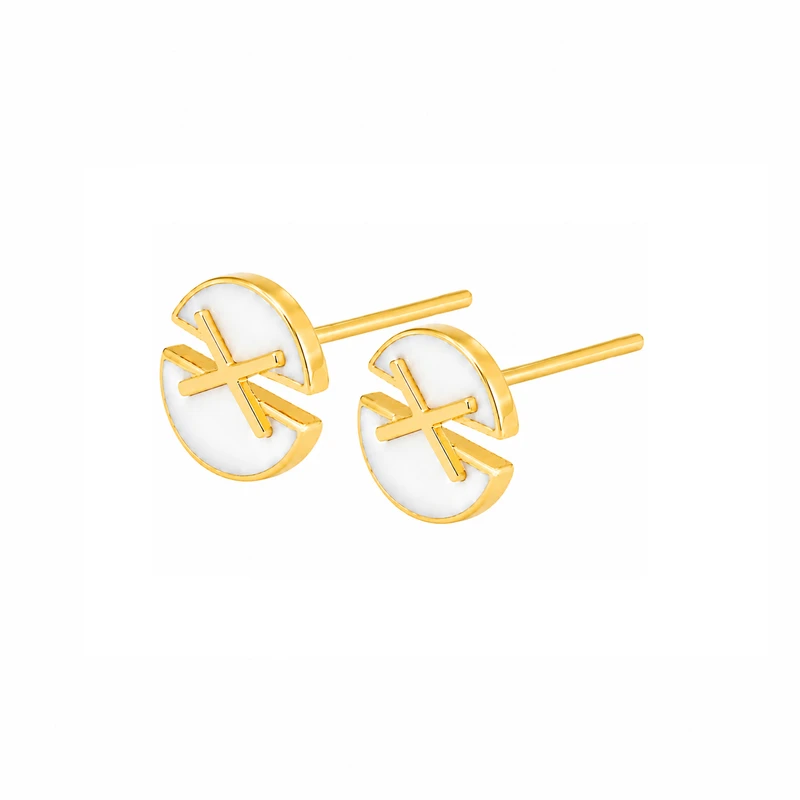 گوشواره میخی طلا 18 عیار زنانه مان گالری مدل مینیمال کد EA01-0019200
