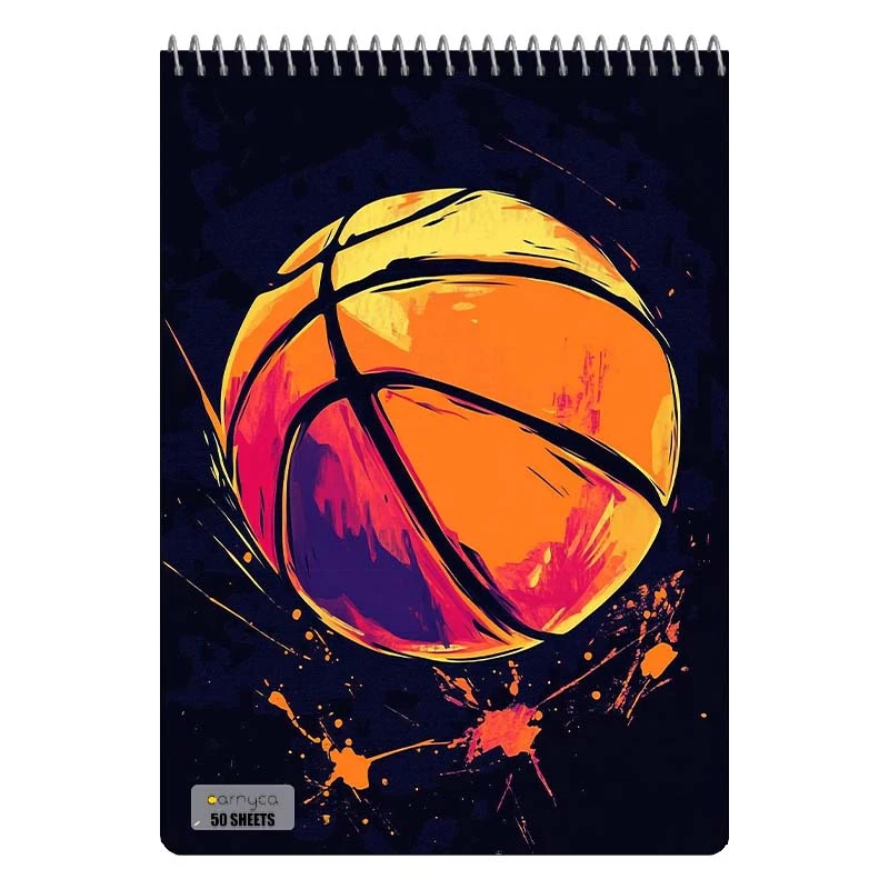 دفتر نقاشی 50 برگ سیمی کارنیکا طرح عاشق بسکتبال Basketball Lover کد 58587