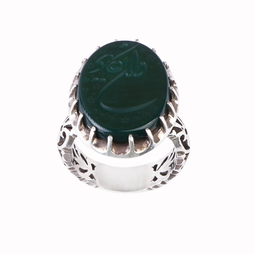 انگشتر نقره مردانه مدل عقیق وان یکاد