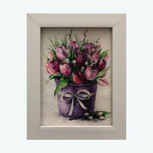 تابلو فرش ماشینی طرح گل مدل FL 116