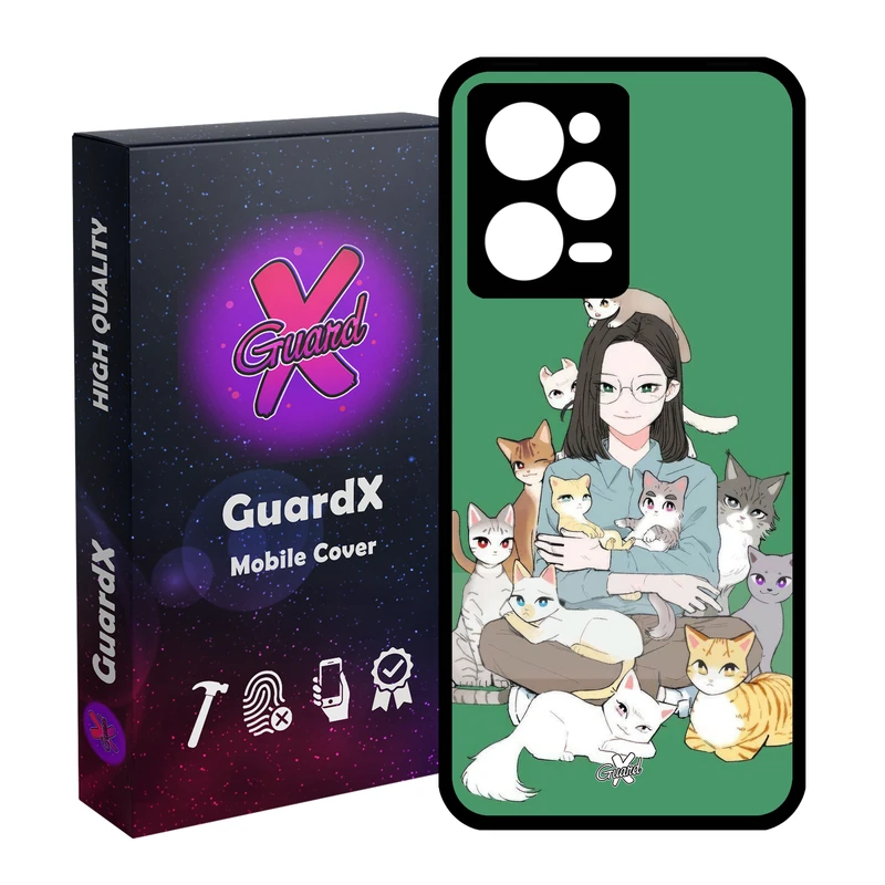 کاور گارد ایکس طرح زن و گربه مدل Glass10676 مناسب برای گوشی موبایل شیائومی Redmi Note 12 Pro 5G/Poco X5 Pro 5G/Note 12 Pro Pro speed