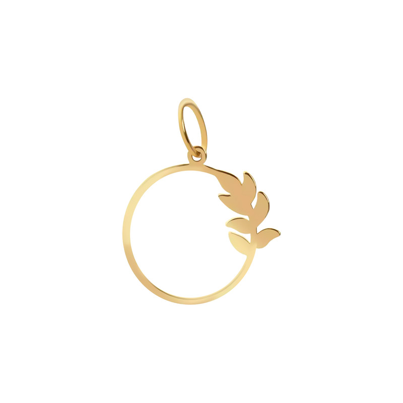 آویز گردنبند طلا 18 عیار زنانه روبی آرت گالری طرح برگ زیتون کد 60470