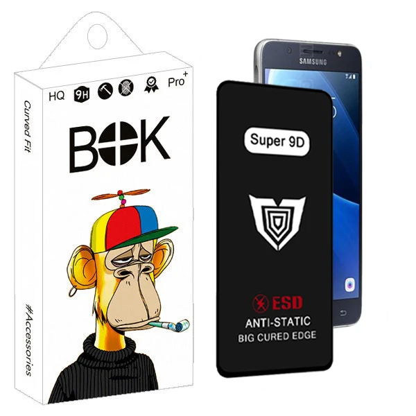 محافظ صفحه نمایش بوک مدل Super 9D Pro مناسب برای گوشی موبایل سامسونگ galaxy j5 prime