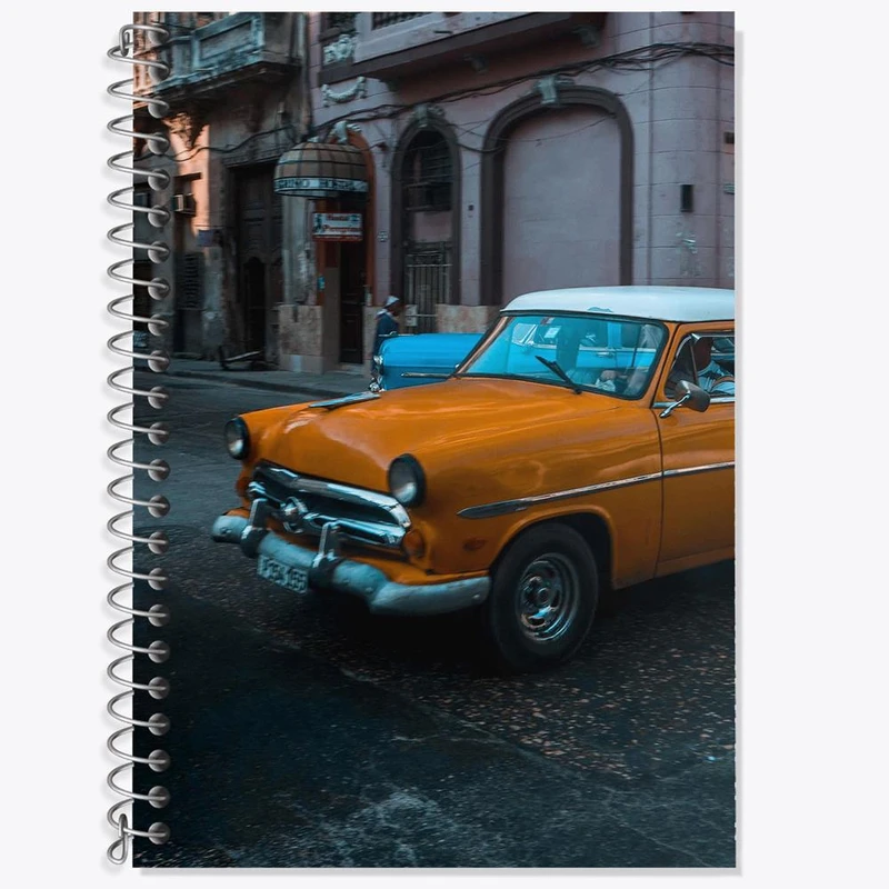 دفتر زبان 50 برگ خندالو مدل سه خط طرح ماشین کلاسیک کد 28756