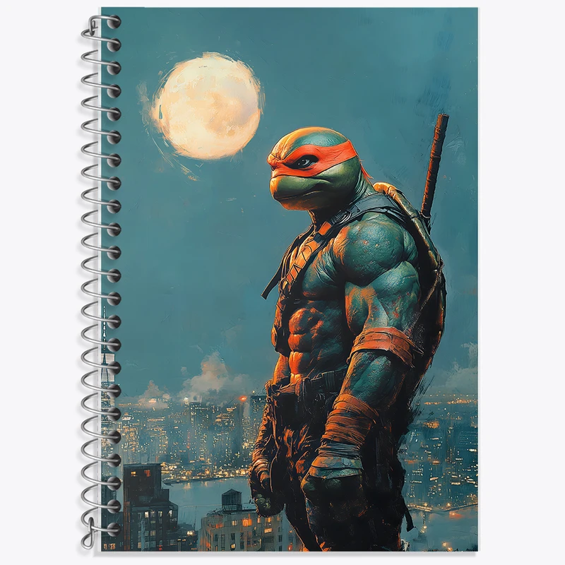 دفتر زبان 50 برگ خندالو مدل سه خط طرح لاکپشت های نینجا کد F5284