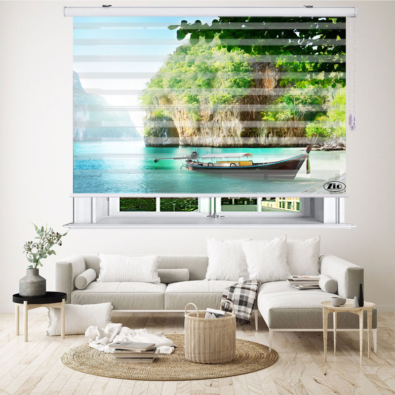  پرده زبرا زیو مدل L5055 سایز 200x150 سانتی متر