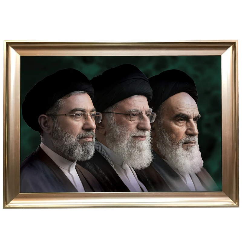 تابلو فرش ماشینی طرح رهبران انقلاب اسلامی کد 70*100