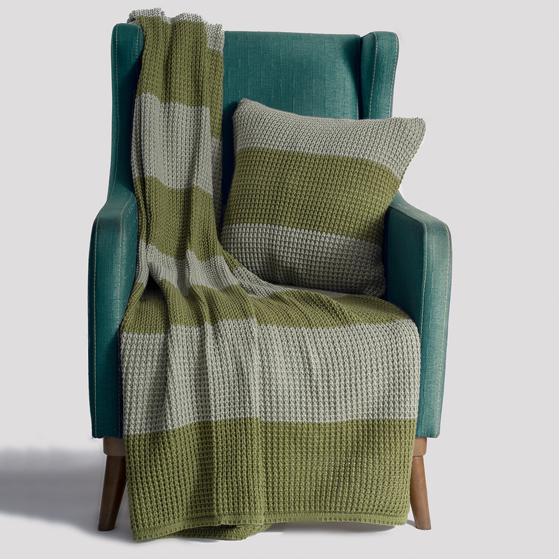 شال مبل و تخت مدل striped سایز 130x170 سانتی متر به همراه کاور کوسن
