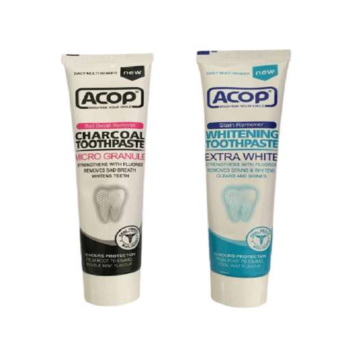 خمیر دندان آکوپ مدل Whitening حجم 90 میلی لیتر به همراه خمیر دندان آکوپ مدل ذغالی حجم 90 میلی لیتر