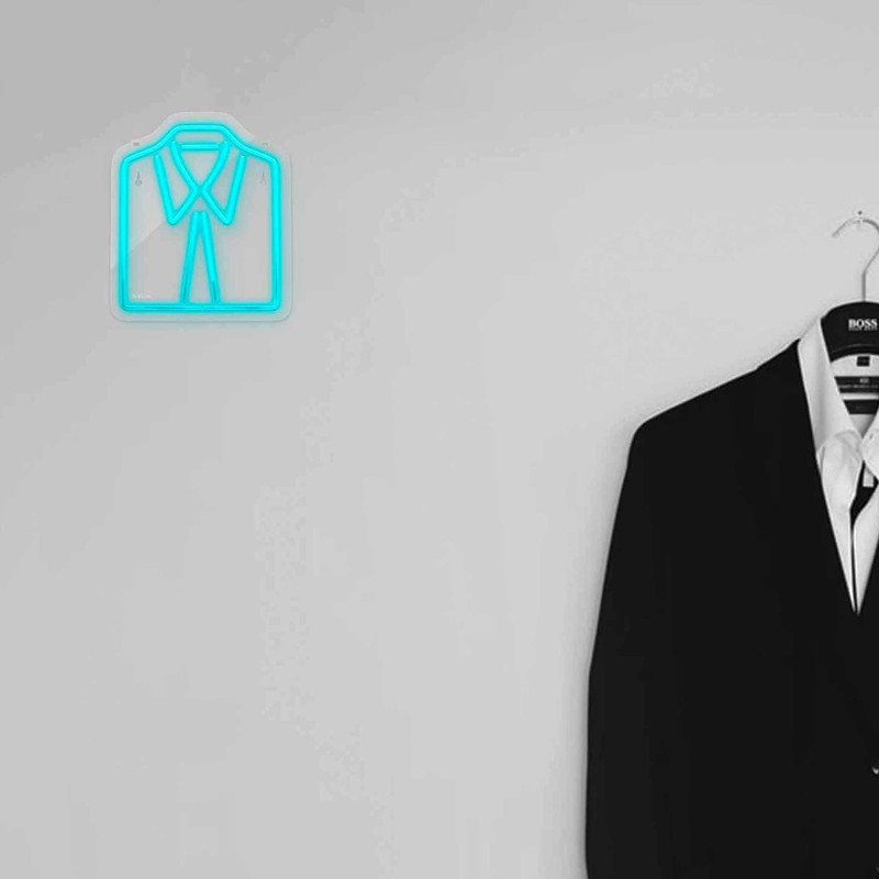 چراغ دیواری نئون دیزاین طرح Men-Clothes_TBL