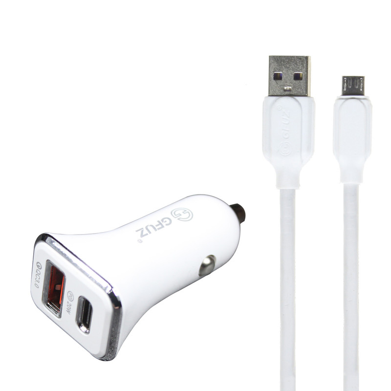 شارژر فندکی 18 وات جی فوز مدل CR-42 به همراه کابل تبدیل MicroUSB