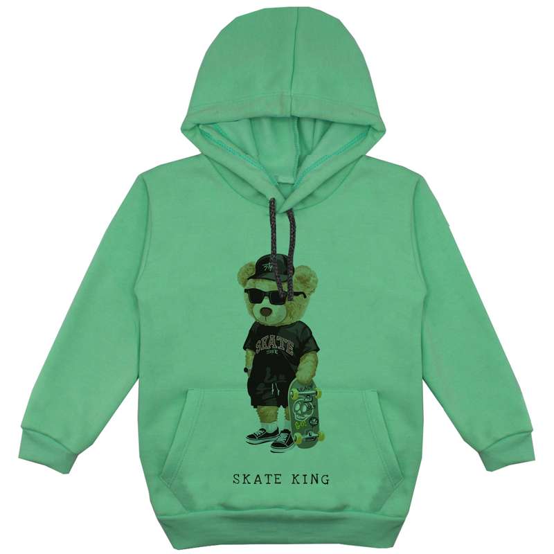 هودی پسرانه مدل خرس عینکی F220 رنگ سبز
