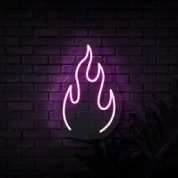 چراغ نئونی دیواری طرح آتش