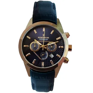 ساعت مچی عقربه‌ای مردانه رومانسون مدل بندچرمی کرنوگراف سه موتور BE 250