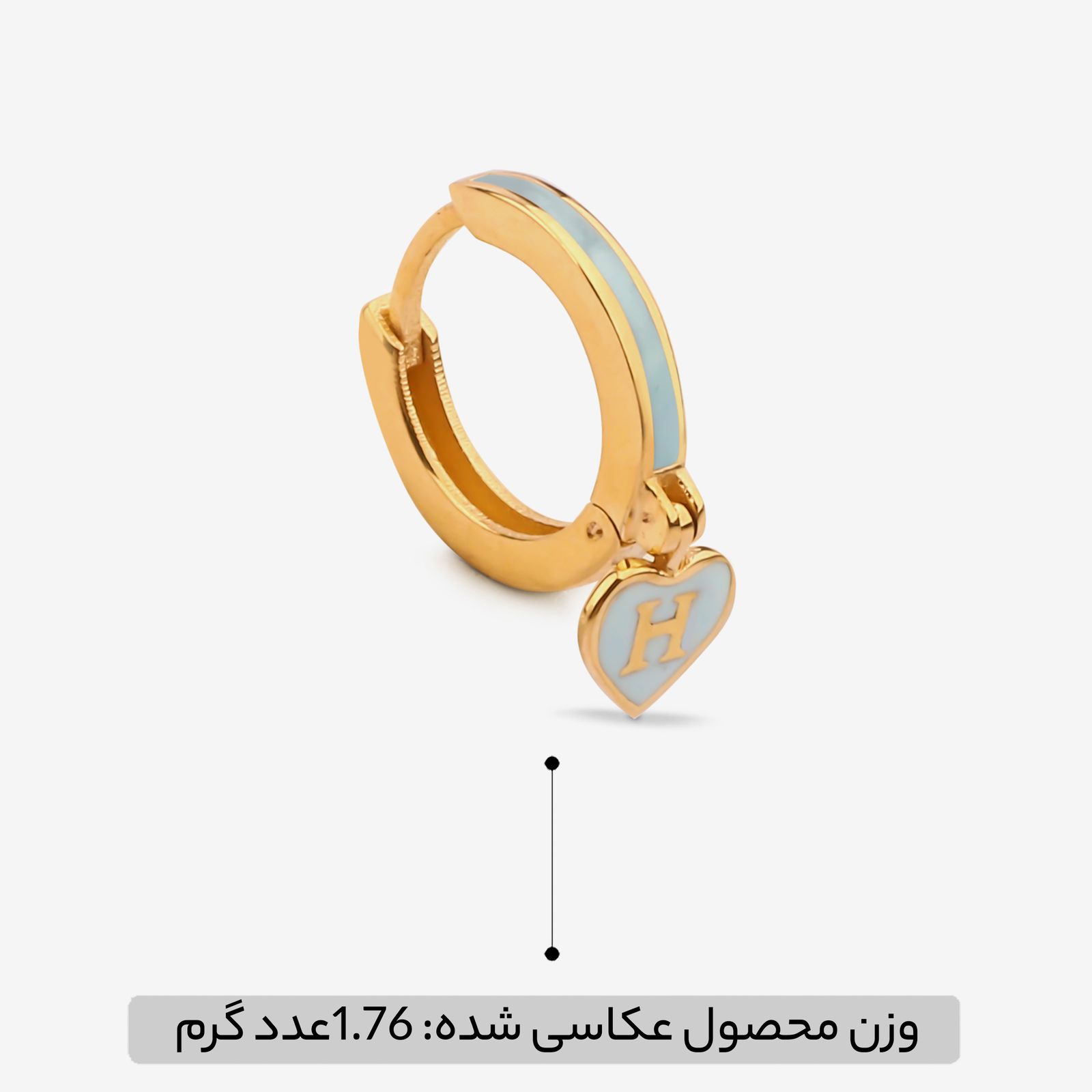 گوشواره حلقه‌ای طلا کم اجرت  18 عیار زنانه گلدم مدل E244016 -  - 3