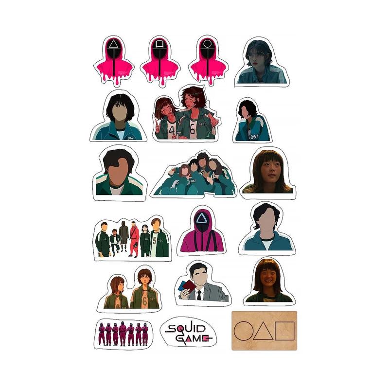 استیکر لپ تاپ مدل اسکوییدگیم کد 368 مجموعه 19 عددی