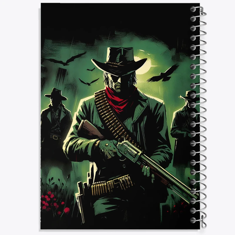دفتر شطرنجی 50 برگ خندالو طرح رد دد (Red Dead) کد N4971