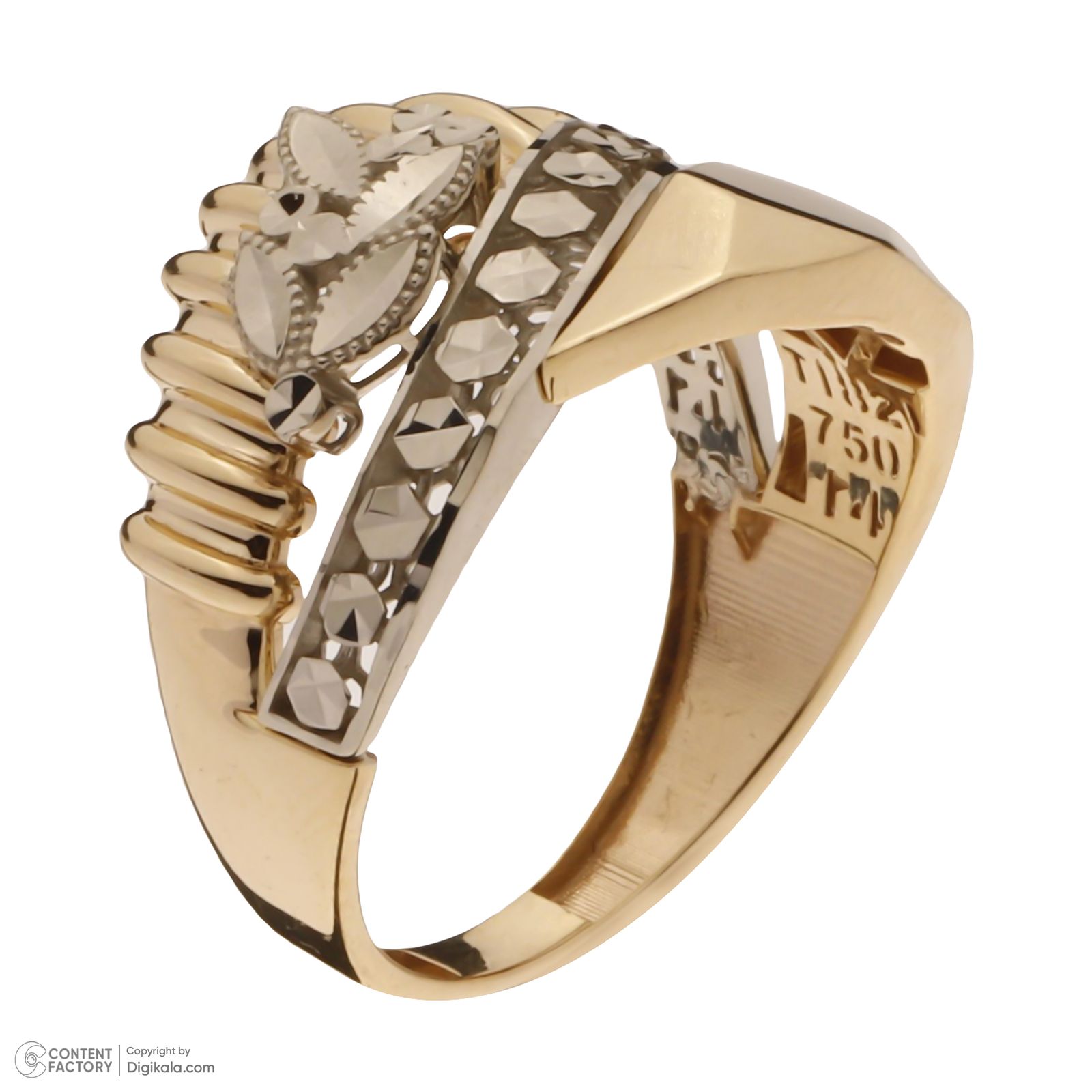 انگشتر طلا کم اجرت 18 عیار زنانه گلدم مدل R341030 -  - 5