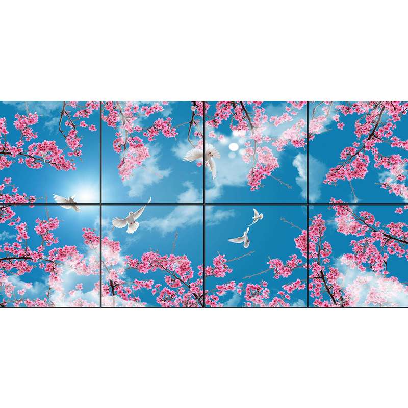 تایل سقفی آسمان مجازی طرح آسمان و کبوتر کد 320 سایز 60x60 سانتی متر مجموعه 8 عددی