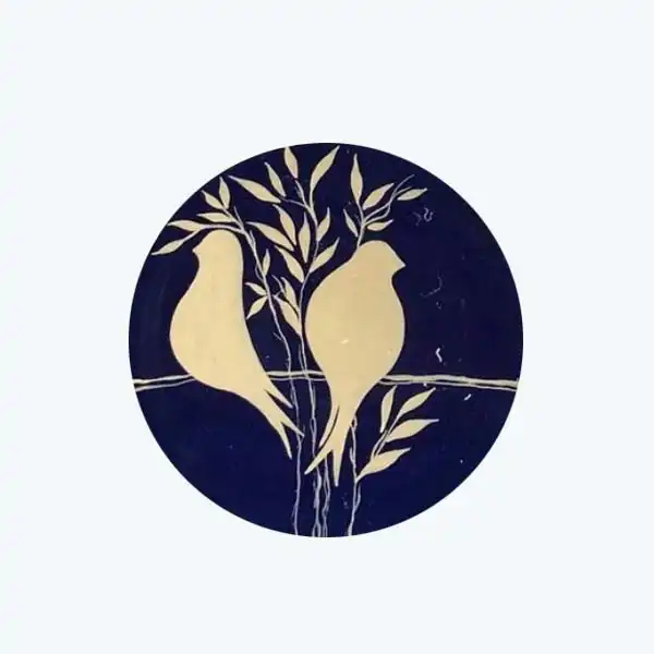 بشقاب دیوارکوب سفالی طرح گل مجموعه 3عددی