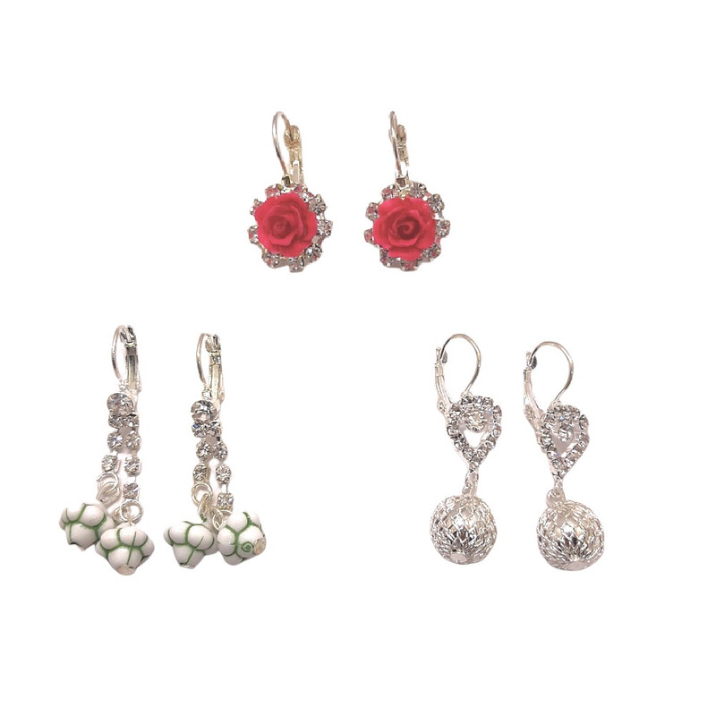 گوشواره دخترانه مدل JKL مجموعه 3 عددی گوشواره دخترانه مدل JKL مجموعه 3 عددی