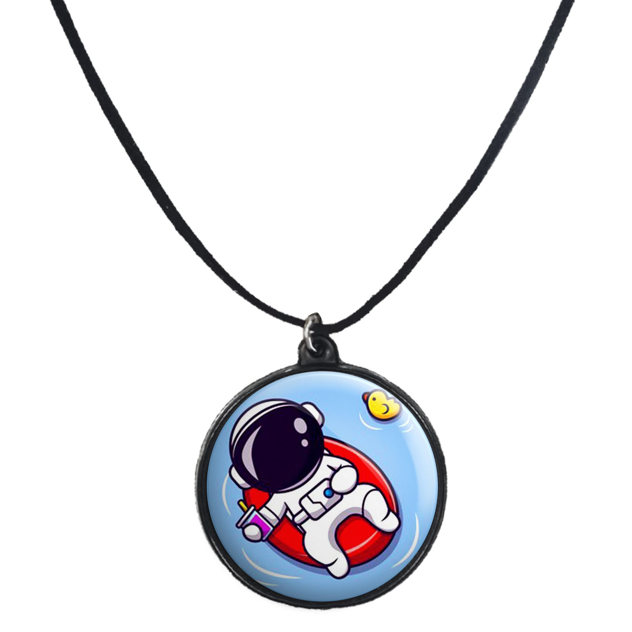 گردنبند پرمانه طرح فضانورد کد pmb.10343 مدل دو طرفه