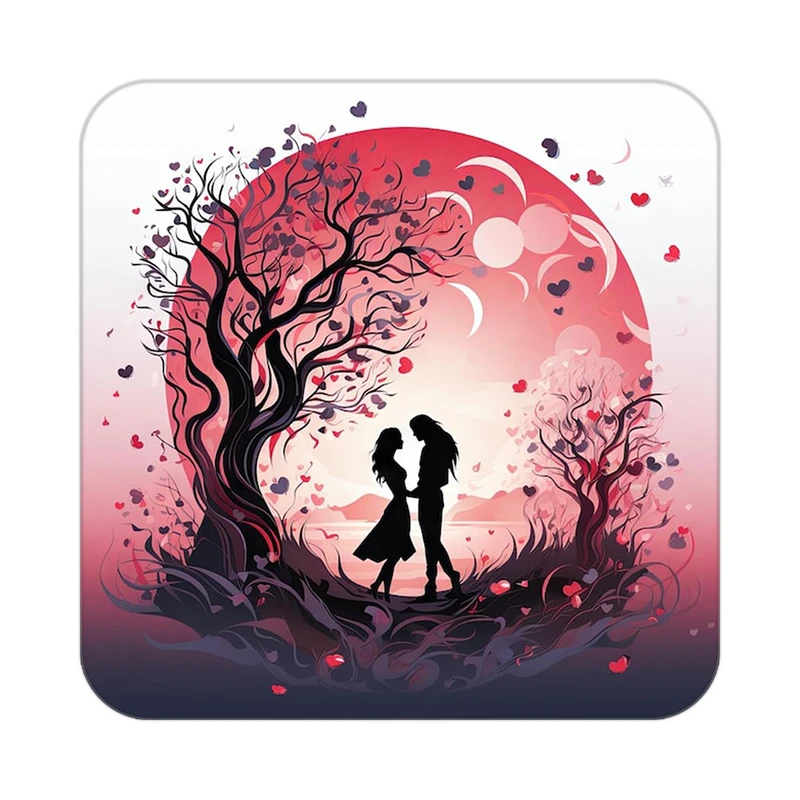 زیر لیوانی کاکتی مدل عاشقانه کد mp12240