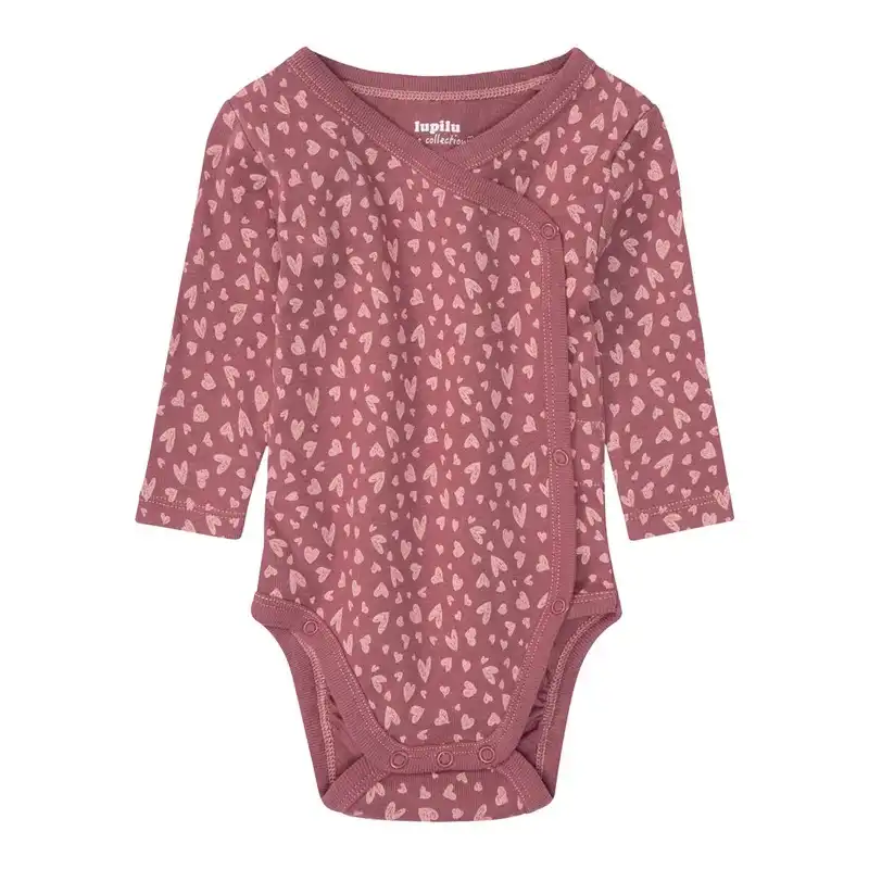 بادی آستین بلند نوزادی لوپیلو مدل کیمونویی یقه هفت مجموعه 2 عددی