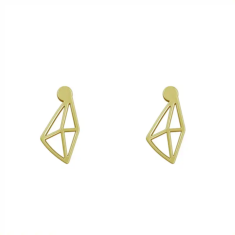 گوشواره طلا 18 عیار زنانه مدوپد مدل هندسی کد GA1-15075