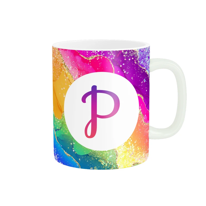 ماگ پاد آفرین مدل اسم شخصی فانتزی طرح اول اسم حرف P کد p11309