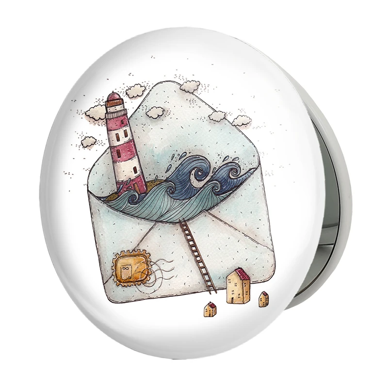 آینه جیبی خندالو طرح پاکت نامه مدل تاشو کد 5389 