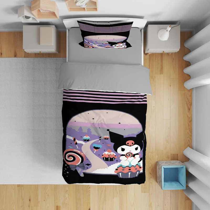 سرویس روتختی تک نفره 5 تکه مدل T6194 نوپه هوم طرح کرومی