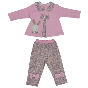 ست بلوز و شلوار نوزادی دخترانه طرح پاپیون