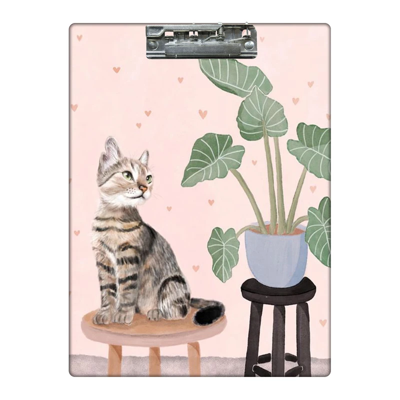 تخته شاسی طرح گربه و گلدان کد 6709536 سایز A4