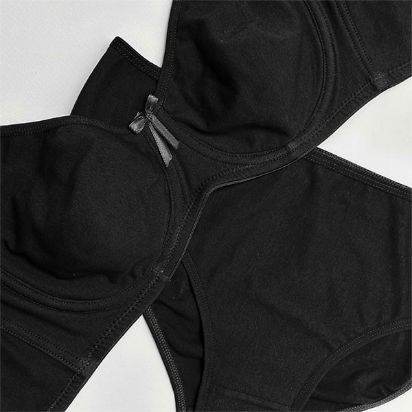 ست شورت و سوتین زنانه نوشه پوش مدل پرسی نخی کد 22006