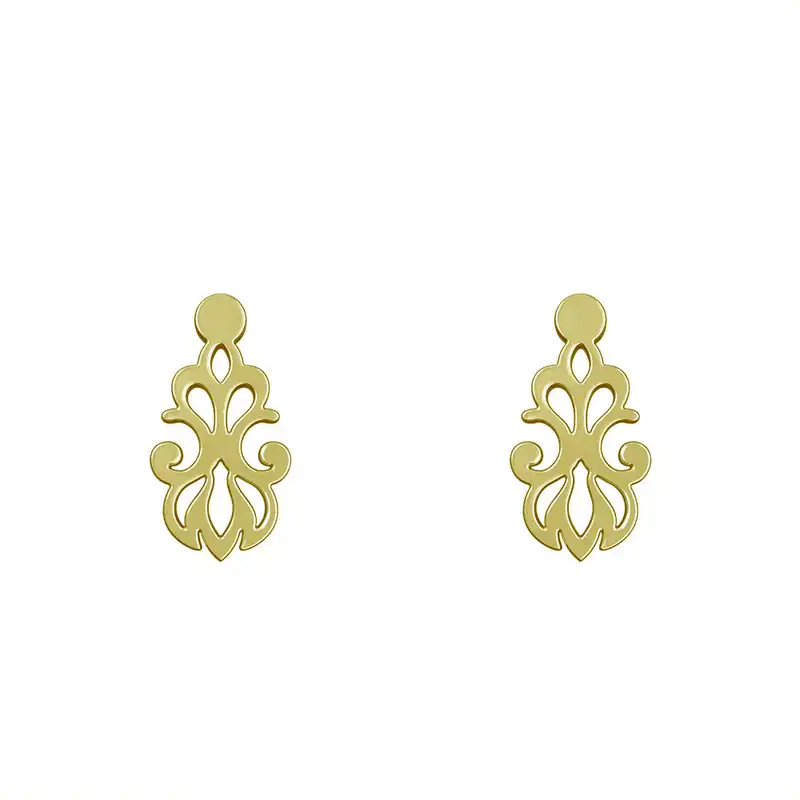 گوشواره طلا 18 عیار زنانه مدوپد مدل اسلیمی کد GA1-15296