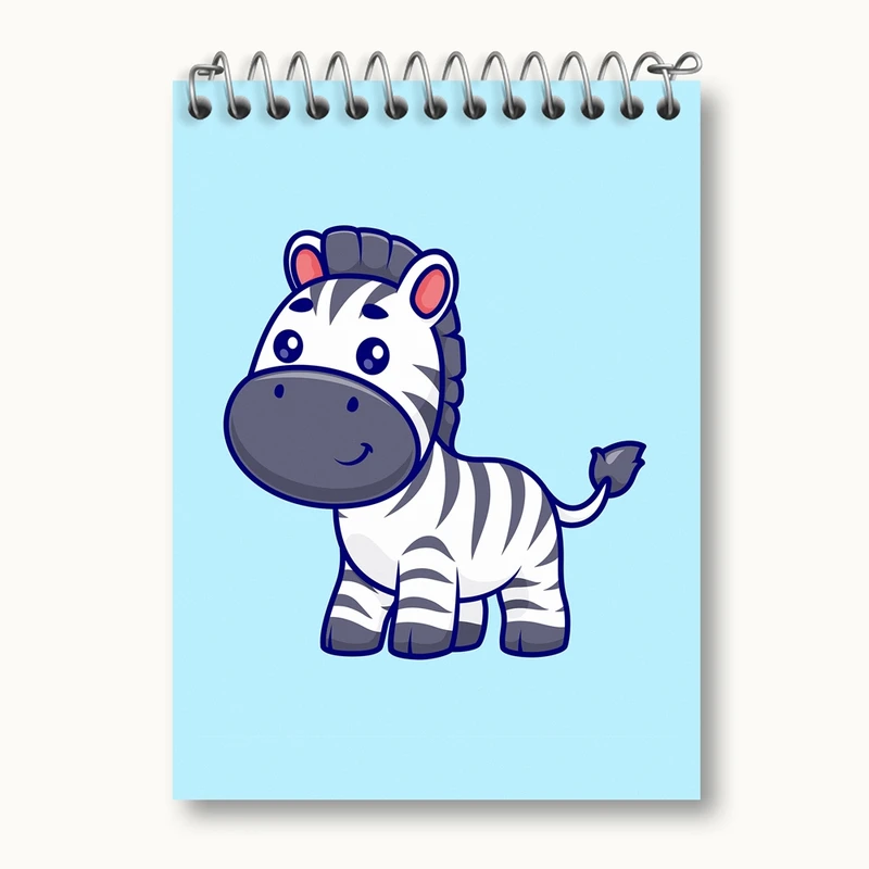 دفتر یادداشت 50 برگ خندالو مدل حیوانات بامزه گورخر کد 29728