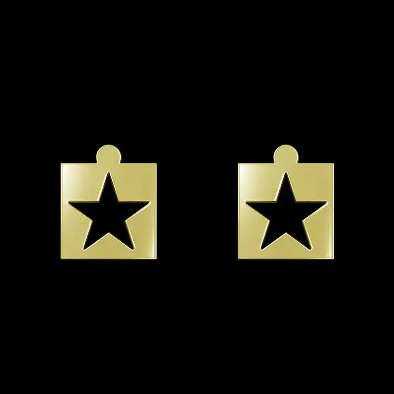 گوشواره طلا 18 عیار زنانه مدوپد مدل ستاره کد GA1-15406