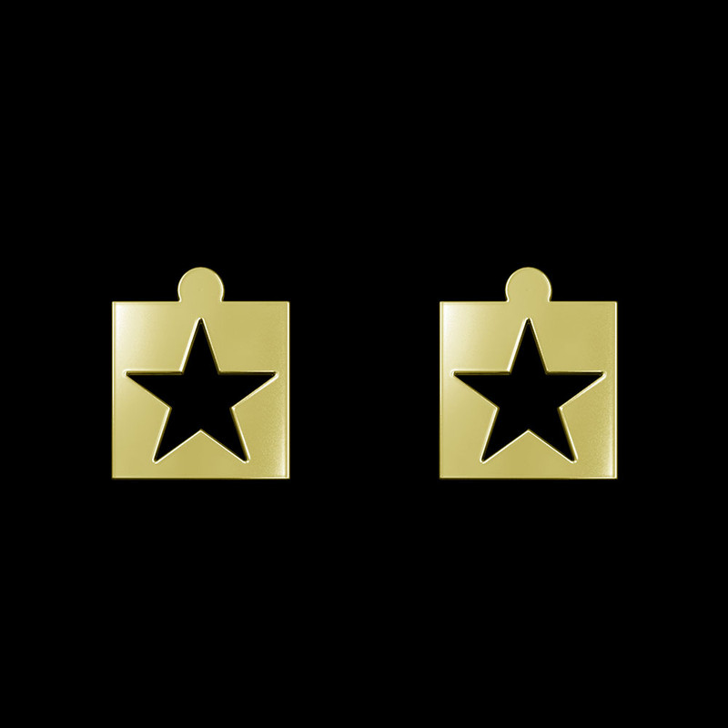 گوشواره طلا 18 عیار زنانه مدوپد مدل ستاره کد GA1-15406