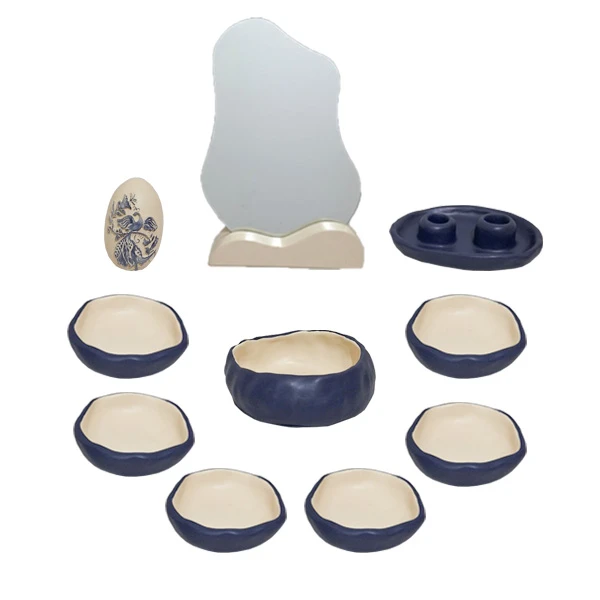 مجموعه ظروف هفت سین 11 پارچه مدل دفرمه مدرن مینیمال کد 02