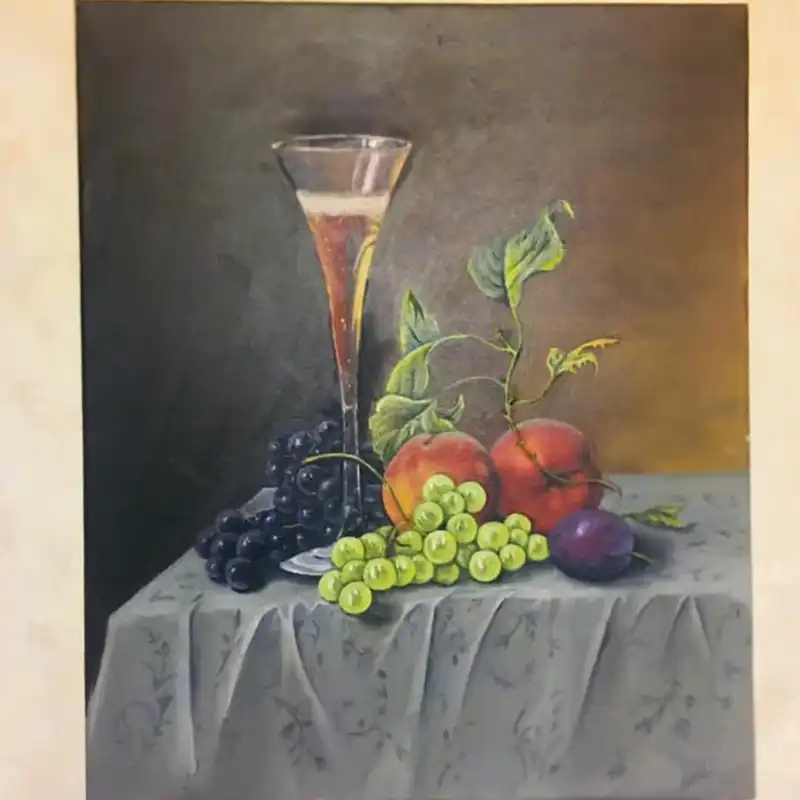 تابلو نقاشی رنگ روغن طرح میز میوه