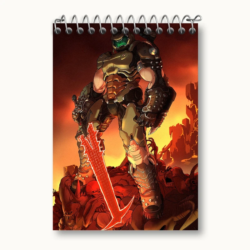 دفتر یادداشت 50 برگ خندالو مدل بازی رستاخیز (Doom) کد 31400