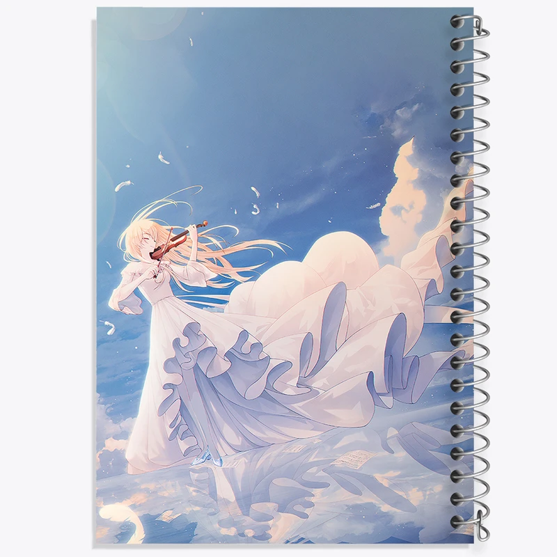 دفتر شطرنجی 50 برگ خندالو مدل کائوری انیمه دروغ تو در آوریل کد 32468