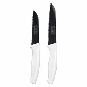 سرویس چاقو آشپزخانه 2 پارچه با تیغه استیل و دسته پلاستیکی کوک مدل ZIBA-850