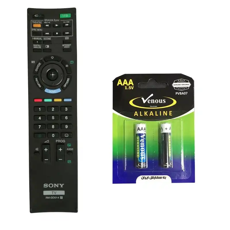 ریموت کنترل تلویزیون سونی مدل RM-GD014 به همراه باتری