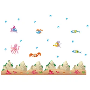 استیکر دیواری کودک مدل ماهی های رنگارنگ کد 9045