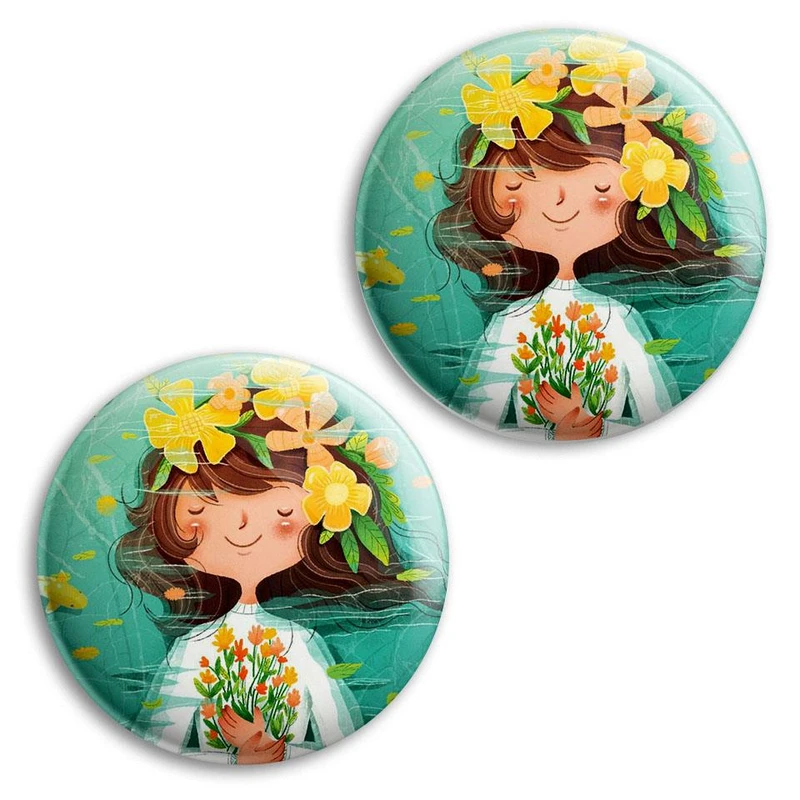 مگنت پرمانه طرح دخترانه جذاب کد pmag2.29996 مجموعه 2 عددی