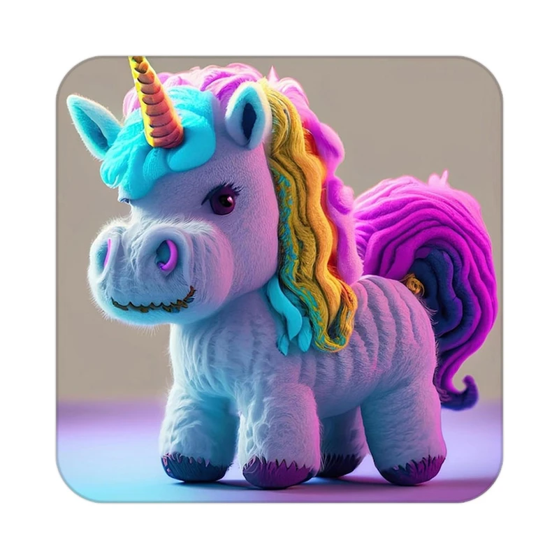 زیر لیوانی کاکتی طرح اسب تک شاخ و یونیکورن مدل mp29042